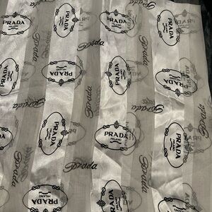 Prada Black and White Logo Pattern Scarf